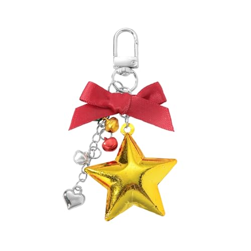 HEEZOU Urlaub Schlüsselbund Decors Erdbeer Bells Star Pilz Designs Weihnachtsgeschenkharz Metal Bag Charme Für Frauen Männer Kinder Weihnachtsstrumpf Sticker Sticker Keychain von HEEZOU