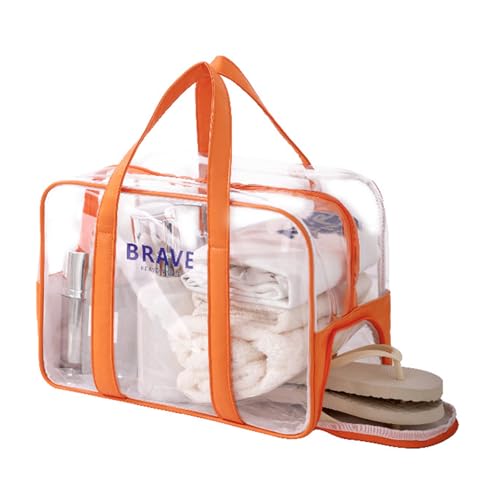 Kosmetischer Beutel Wasserresistentes Toilettenbeutel Reisen Make Up Beutel Fitness Schwimmbeutel Klarer Strandtasche Für Frauen Und Mädchen von HEEZOU