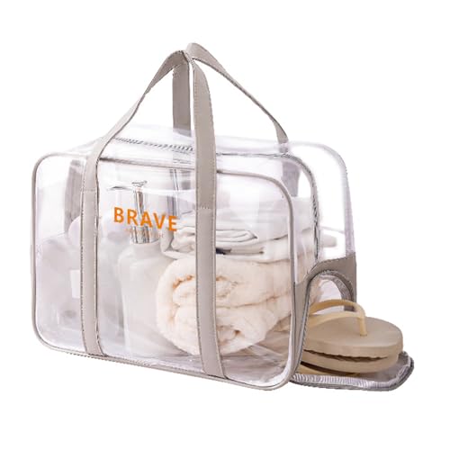 Kosmetischer Beutel Wasserresistentes Toilettenbeutel Reisen Make Up Beutel Fitness Schwimmbeutel Klarer Strandtasche Für Frauen Und Mädchen von HEEZOU