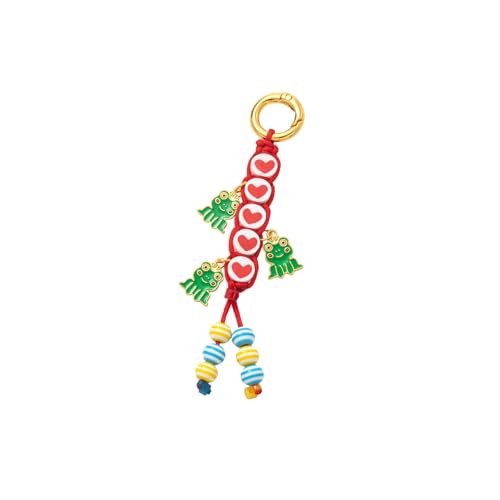 Künstlerischer Geflochtener Kabelschlüsselkette Mit Herz Perlen Metall Anhänger Tasche Anhänger Schlüsselhalter Für Tägliche Verwendung Praktischer Metallseil Schlüsselbund Dekore von HEEZOU