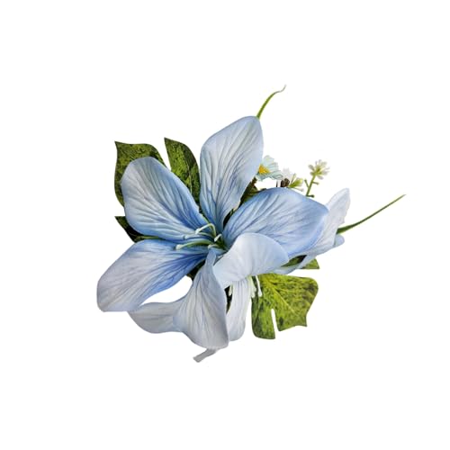 Realistische künstliche Lilien, Haarspange, elegante Seitenclip für Hochzeiten, Partys, leichte Blumen-Haarnadel-Zubehör von HEEZOU