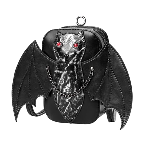 Stylish Punk Bat Design Crossbody Tasche Verstellbarer Gurt Fashion Schulter Geldbeutel Für Den Täglichen Gebrauch Und Partys Unisex Gothic Bag von HEEZOU