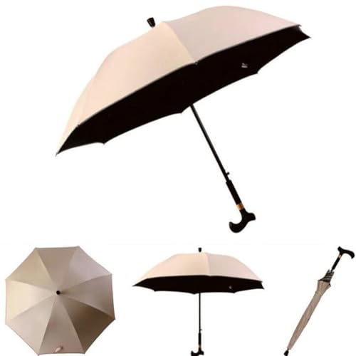 HEFJIAYCIQ 2-In-1 Gehstöcke Regenschirm, Leichte Tragbare Stock-Regenschirm-Kombination, Für Wandern, Bergsteigen, Trekking,F,83cm/33inch von HEFJIAYCIQ
