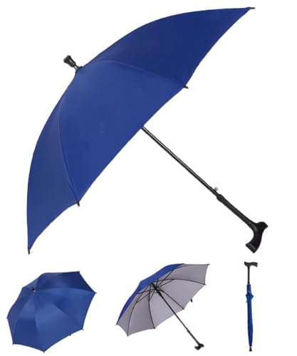 HEFJIAYCIQ Spazierstock-Regenschirm, Stock-Regenschirm Mit Längerer Carbonfaser, Für Wanderungen Regen Regenschirm Winddicht,Blau,86cm/33inch von HEFJIAYCIQ