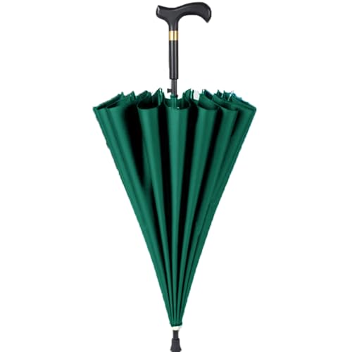 HEFJIAYCIQ Spazierstock-Regenschirm, Stock-Regenschirm Mit Längerer Carbonfaser, Für Wanderungen Regen Regenschirm Winddicht,Grün,86cm/33inch von HEFJIAYCIQ