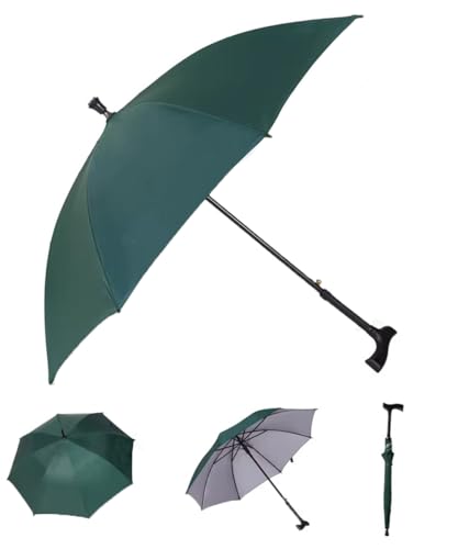 HEFJIAYCIQ Spazierstock-Regenschirm, Stock-Regenschirm Mit Längerer Carbonfaser, Für Wanderungen Regen Regenschirm Winddicht,Grün,86cm/33inch von HEFJIAYCIQ