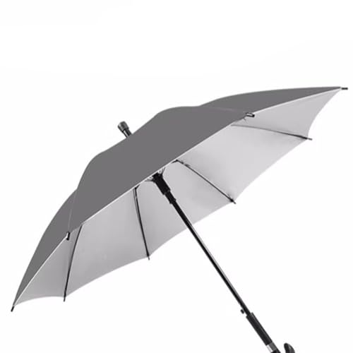 HEFJIAYCIQ Spazierstock-Regenschirm Mit Großem Griff, Sonne Und Regen Doppelnutzung, Automatisch Geöffneter Klassischer Winddichter Regenschirmstock,Grau,82cm/32inch von HEFJIAYCIQ