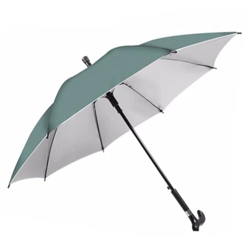 HEFJIAYCIQ Spazierstock-Regenschirm Mit Großem Griff, Sonne Und Regen Doppelnutzung, Automatisch Geöffneter Klassischer Winddichter Regenschirmstock,Grün,82cm/32inch von HEFJIAYCIQ