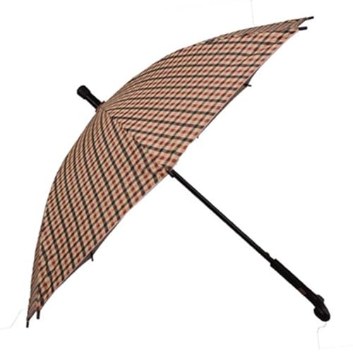 HEFJIAYCIQ Spazierstock-Regenschirm Mit Großem Griff, Sonne Und Regen Doppelnutzung, Automatisch Geöffneter Klassischer Winddichter Regenschirmstock,Orange,82cm/32inch von HEFJIAYCIQ