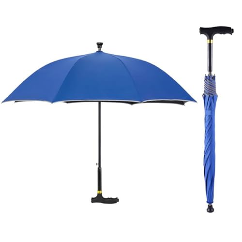 HEFJIAYCIQ Strapazierfähiger Spazierstock-Regenschirm, Leichter, Verschleißfester, Regenfester Stockschirm Mit Doppeltem Verwendungszweck, Gerader Stab Langer Griff Design,Light Blue,83cm/32.6inch von HEFJIAYCIQ