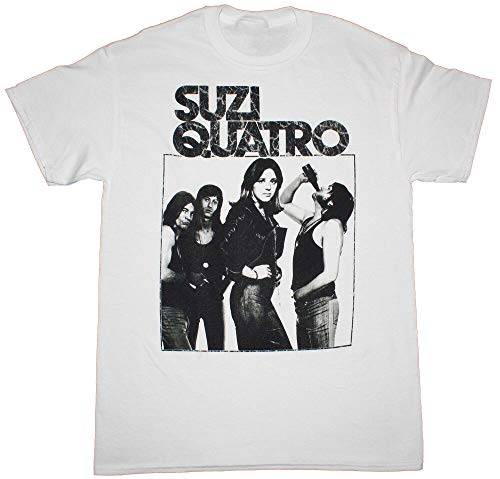 Suzi Quatro Suzi Quatro'73 Hard Rock The Pleasure Seekers New White T-Shirt von HEFU