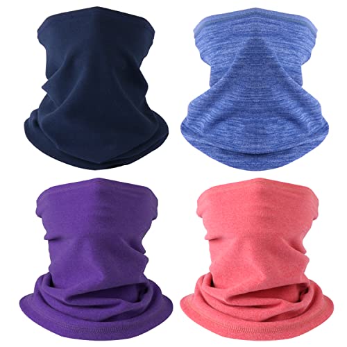 HEGCOIIE 4 Stück Kinder Schlauchschal Fleece Loop Schal Halswärmer Halstuch Winddicht Ski Maske Warmer für Outdoor Sports (Mischfarbe-B) von HEGCOIIE