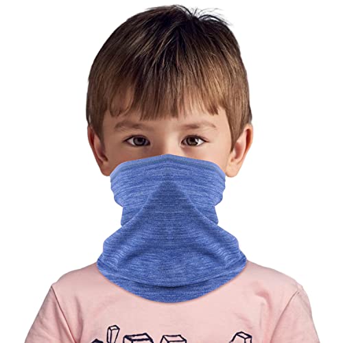 HEGCOIIE Kinder Schlauchschal Winter Fleece Loop Schal Halswärmer Halstuch Winddicht Ski Maske Warmer für Jungen Mädche (Blau) von HEGCOIIE