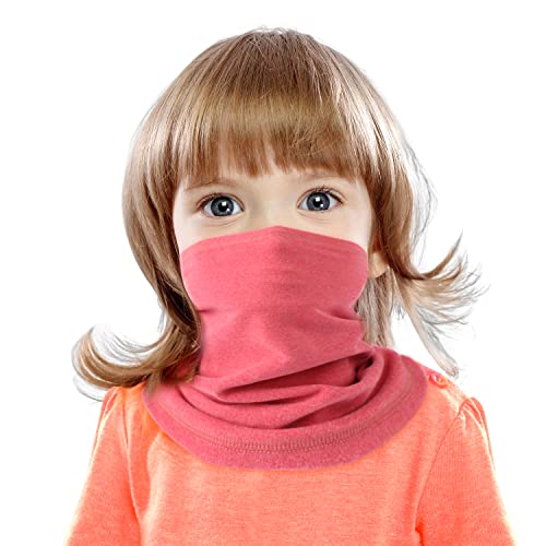 HEGCOIIE Kinder Schlauchschal Winter Fleece Loop Schal Halswärmer Halstuch Winddicht Ski Maske Warmer für Jungen Mädche (rosa) von HEGCOIIE