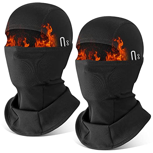 HEGCOIIE 2 Stück Winter Sturmhaube für Herren und Damen,Winddicht Thermo Balaclava Gesichtsmaske Skimaske für Outdoor Sports Radfahren, Skifahren, Motorrad, Fahrrad (Schwarz+Schwarz) von HEGCOIIE