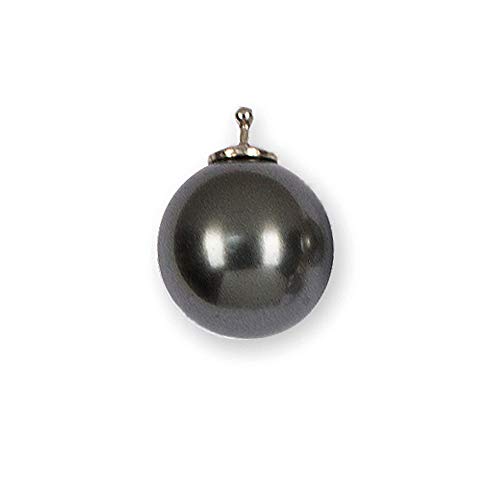 HEIDE HEINZENDORFF Einhängerpaar Perlkugel Dunkelgrau, Medium, Silber von HEIDE HEINZENDORFF