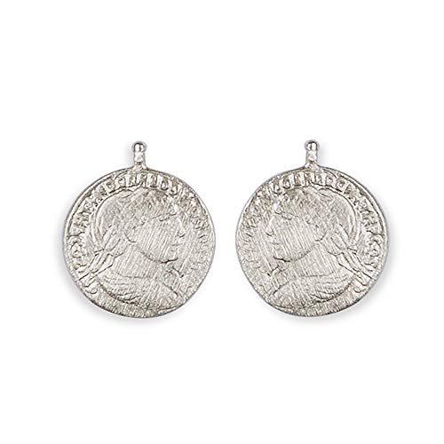 HEIDE HEINZENDORFF Wechselsystem Einhängerpaar, Münze klein 16mm, silber-satiniert von HEIDE HEINZENDORFF