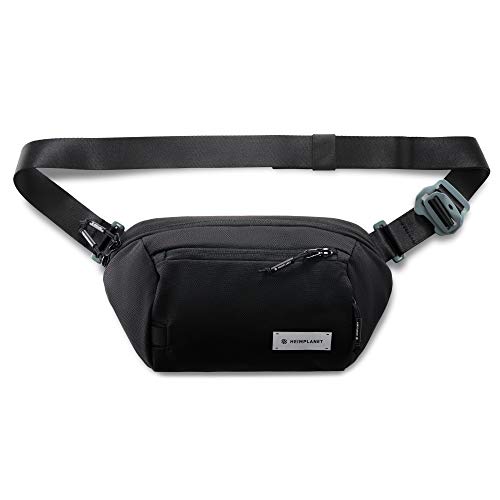 HEIMPLANET Transit Line Sling Pocket XL wetterfeste Bauchtasche in Schwarz 3L aus wasserdichtem DYECOSHELL Wandelbare Brusttasche für Damen und Herren von HEIMPLANET