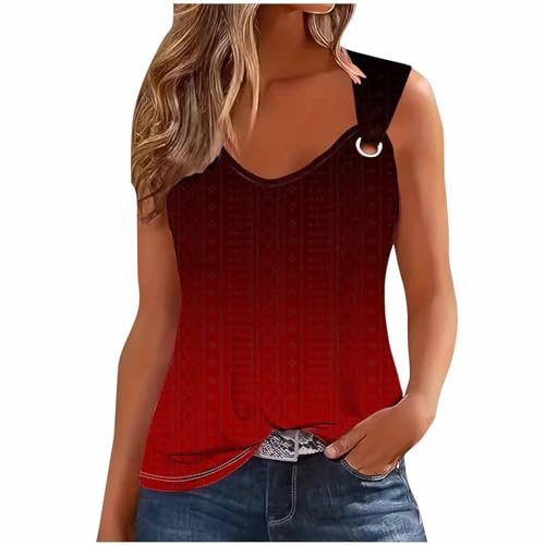 Tank Top Damen Sommer Ärmellose Shirts Sexy Aushöhlen Tops Baumwolle Oberteile Rundhals Sommerwesten Spaghetti Cami Unterhemden Basic Tees Shirt Mode Lockere Blusen Tuniken Lässige Sportkleidung von HEITUI