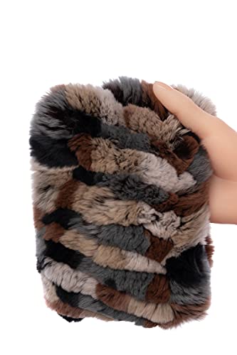 HEIZZI Echt pelz Stirnband Damen Weather Rex Kaninchen fell Halsschlaufenwärmer Flauschige von HEIZZI