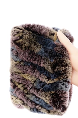 HEIZZI Echt pelz Stirnband Damen Weather Rex Kaninchen fell Halsschlaufenwärmer Flauschige von HEIZZI