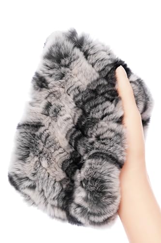 HEIZZI Echt pelz Stirnband Damen Weather Rex Kaninchen fell Halsschlaufenwärmer Flauschige von HEIZZI