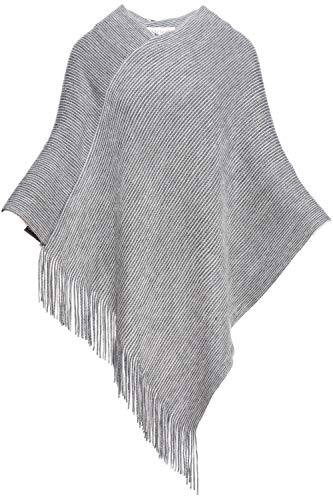 HEIZZI Damen Elegante Poncho Umhänge Quaste Schal Strickjacke Mantel von HEIZZI