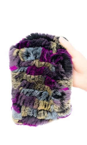 HEIZZI Echt pelz Stirnband Damen Weather Rex Kaninchen fell Halsschlaufenwärmer Flauschige von HEIZZI