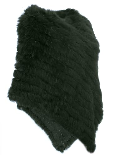 HEIZZI Gestrickt Original Kaninchenfell Poncho Pullover von HEIZZI