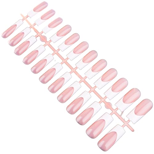 French Nail 10 Blatt Color Matting Press on Nails mit weißem Rand, 12 Größen, Full Cover, Stick on Nails, einfacher Typ, künstliche Nägel für Frauen und Mädchen, Nail Art Typ 1 von HEKARBAMILL