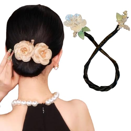 Haarbrötchenhersteller, 2pcs faule Haare, Blumen Schmetterling Haarbrötchen Roller, elegantes Haar Twist Bun Maker für Frauen & Mädchen Barrettes von HEKARBAMILL