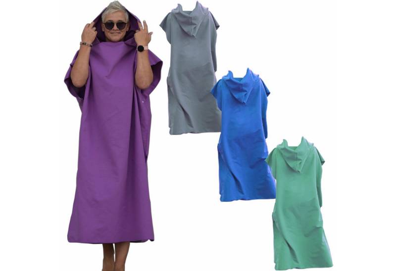 HEKERS Badeponcho Surfponcho aus Mikrofaser Badeponcho Umziehhilfe Strand Umkleidehilfe, Kapuze, Druckknöpfe, Mit Kapuze HEKERS Badeponcho Surfponcho aus Mikrofaser Badeponcho Umziehhilfe Strand Umkleidehilfe, Kapuze, Druckknöpfe, Mit Kapuze von HEKERS