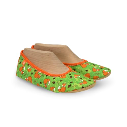 Helbie Happy Turnschuhe für Kinder, Mikrofaser, Baumwolle, weiche und gummierte Sohle, Helbie Orange Grün, 26 EU Helbie Happy Turnschuhe für Kinder, Mikrofaser, Baumwolle, weiche und gummierte Sohle, Helbie Orange Grün, 26 EU von HELBIE