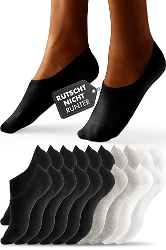 HELDENWERK 10 Paar Füsslinge für Damen & Herren - Unsichtbare Sneaker-Socken atmungsaktiv & bequem - Füßlinge in schwarz, weiß, grau von HELDENWERK