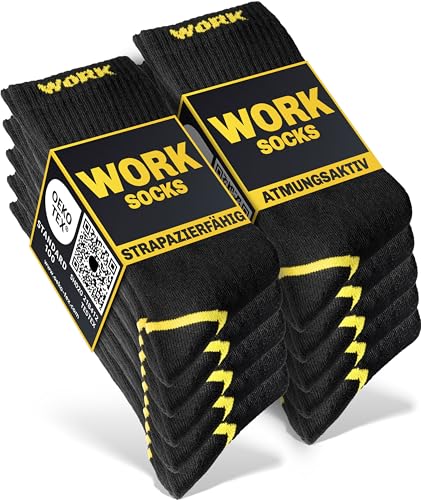HELDENWERK 10 Paar Arbeitssocken Herren Premium | Verstärkte Arbeitsstrümpfe aus atmungsaktiver Baumwolle | Robuste Work Socks mit Komfortbund von HELDENWERK