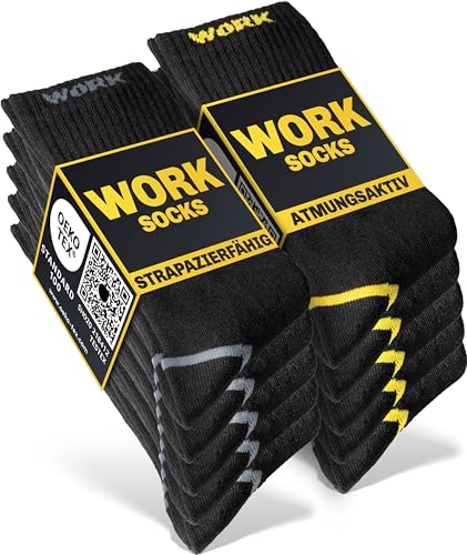 HELDENWERK 10 Paar Arbeitssocken Herren Premium | Verstärkte Arbeitsstrümpfe aus atmungsaktiver Baumwolle | Robuste Work Socks mit Komfortbund von HELDENWERK
