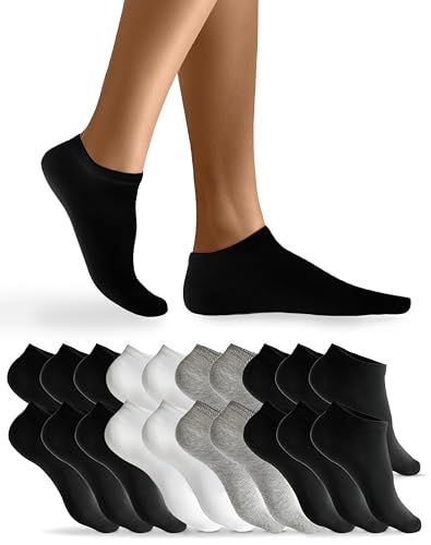 HELDENWERK Sneaker Socken Damen Herren 10 Paar I Kurze Socken mit atmungsaktiver Baumwolle I Kurzsocken Set Unisex Sportsocken Gr. 35-50 von HELDENWERK