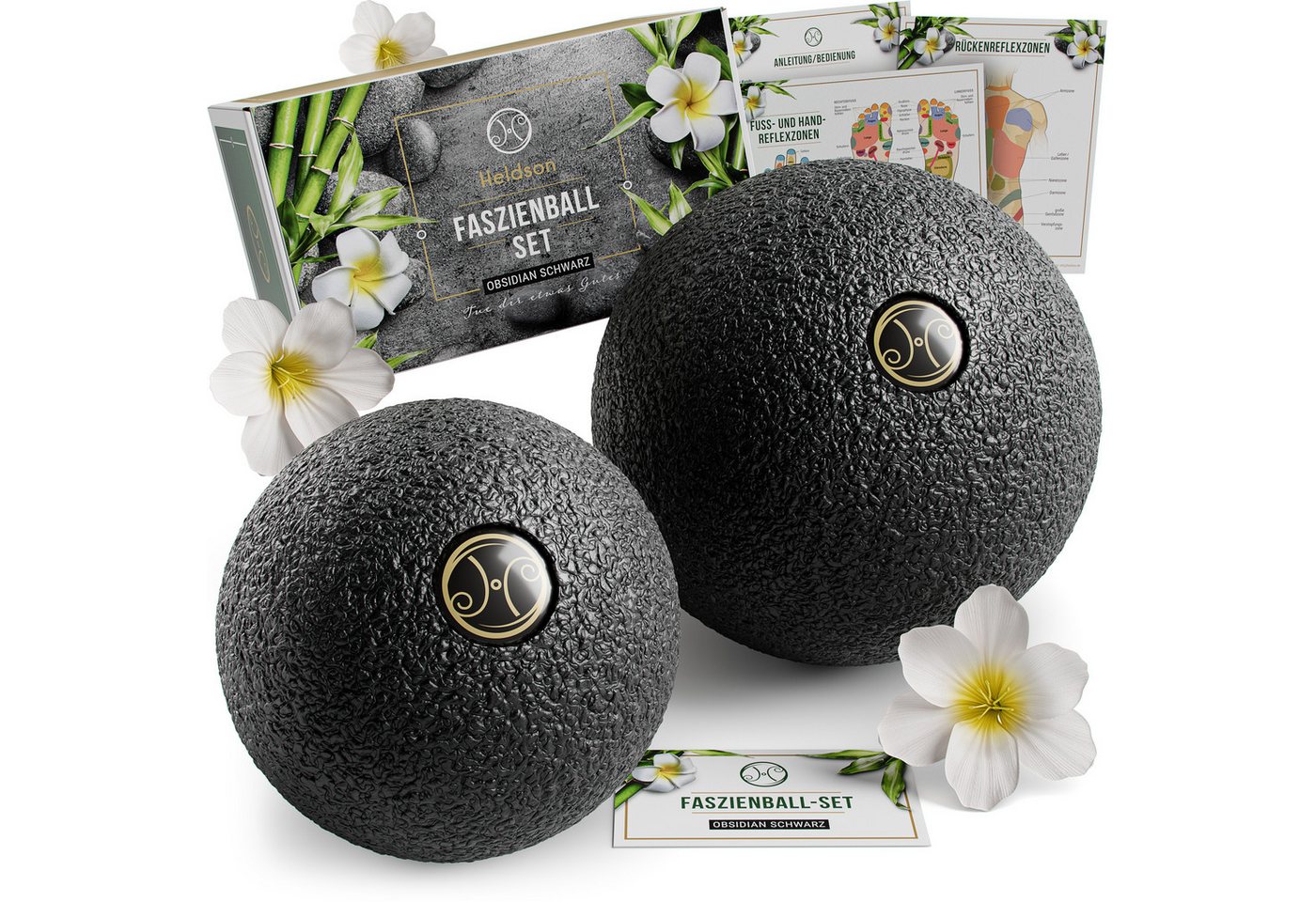 HELDSON Massageball Faszienball Massageball 2er Set [6cm & 8cm] von HELDSON