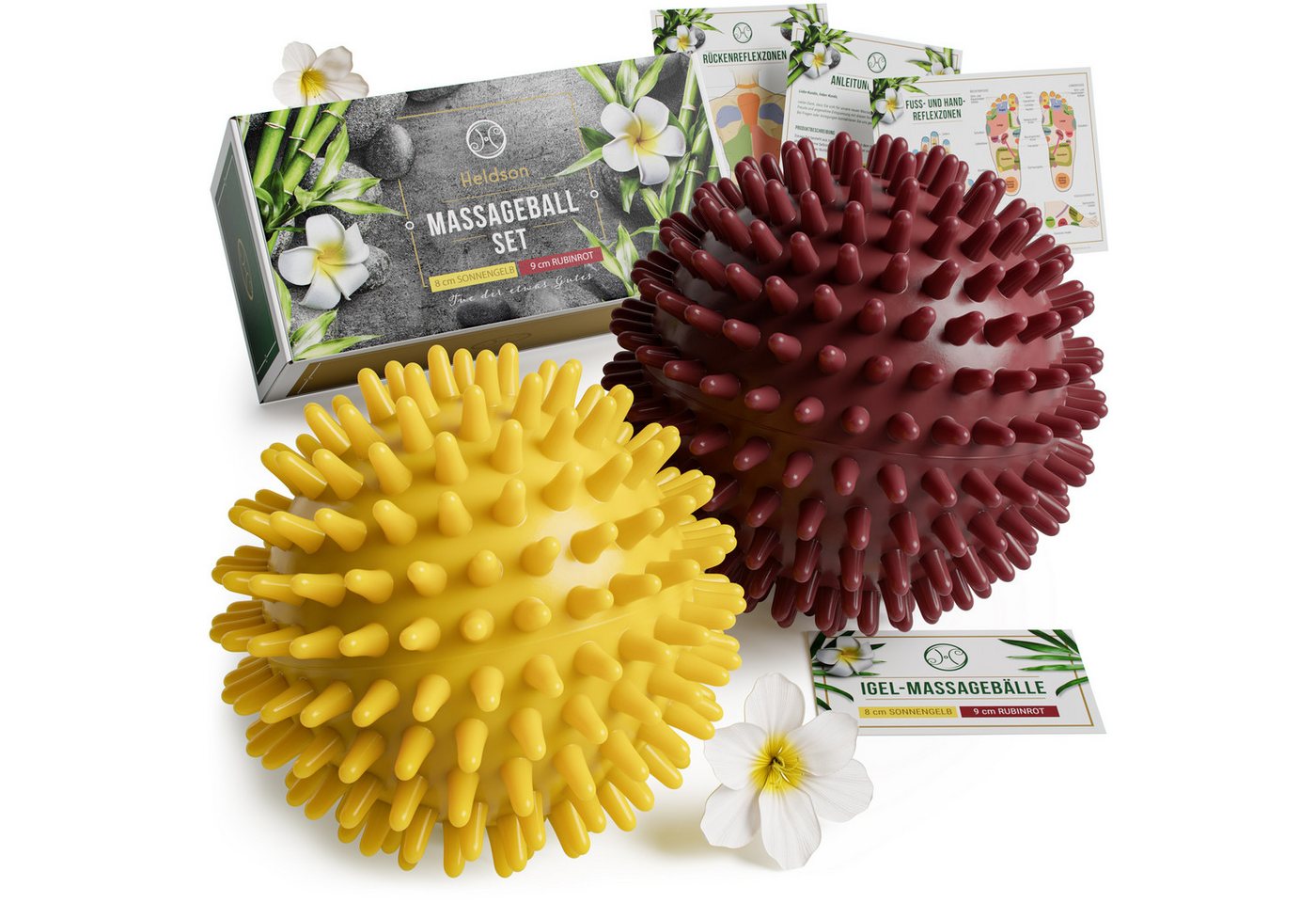 HELDSON Massageball HELDSON® Premium Massageball 2er Set [8cm & 9cm] von HELDSON