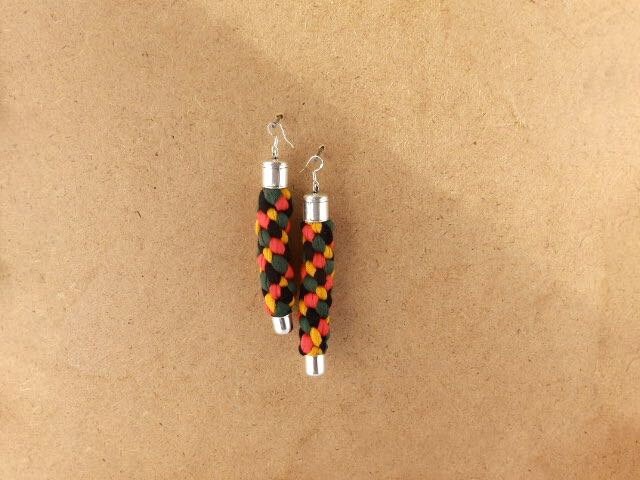 Baumeln Ohrringe, Weihnachtsgeschenk, Tropfen Ohrring, Lange Africano Gewebte Stoff Spiral African Baumeln Ohrringe, Weihnachtsgeschenk, Tropfen Ohrring, Lange Africano Gewebte Stoff Spiral African von HELEECUS