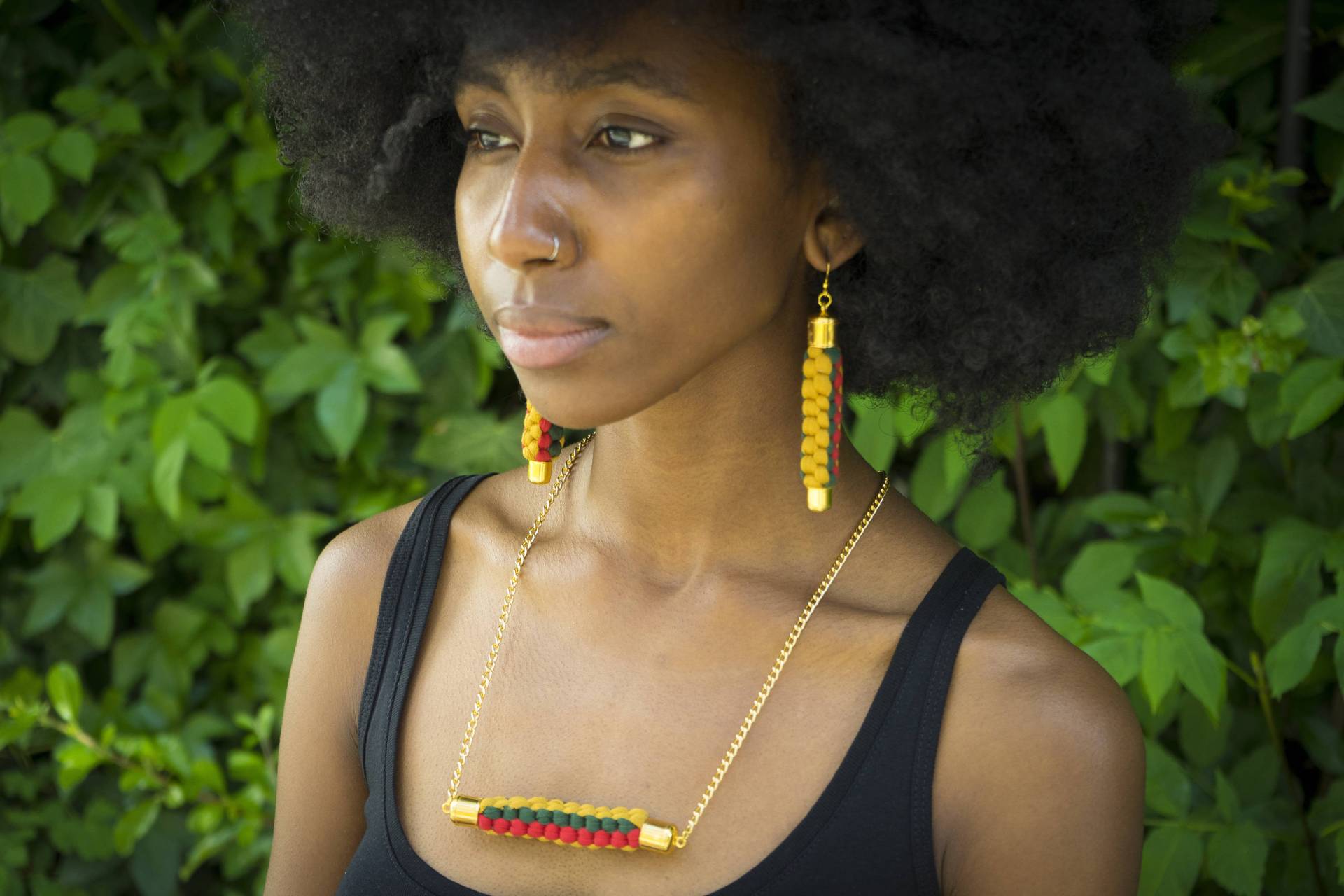 Halskette- Ethisch -Boho- Weihnachtsgeschenk Für Frau Freundin Freund- Statement -Stoff - Gewebt- Geflochten -Afrocentric -Ohrringe Halskette- Ethisch -Boho- Weihnachtsgeschenk Für Frau Freundin Freund- Statement -Stoff - Gewebt- Geflochten -Afrocentric -Ohrringe von HELEECUS