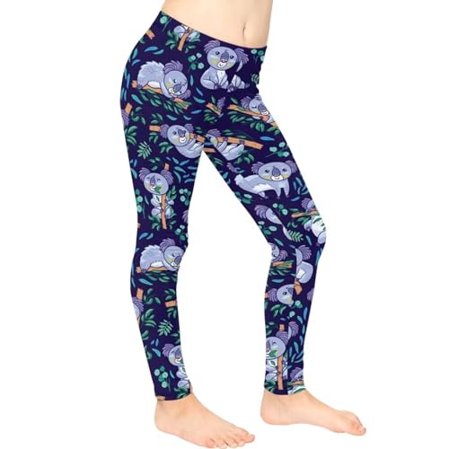 HELLHERO Mädchen-Leggings, Größe 4–13 Jahre, Yogahose, Laufen, Workout, aktive Kleidung, Koala, 10-11 Jahre von HELLHERO