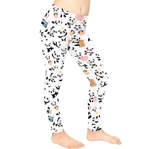 HELLHERO Mädchen-Leggings, Größe 4–13 Jahre, Yogahose, Laufen, Workout, aktive Kleidung, panda, 10-11 Jahre von HELLHERO