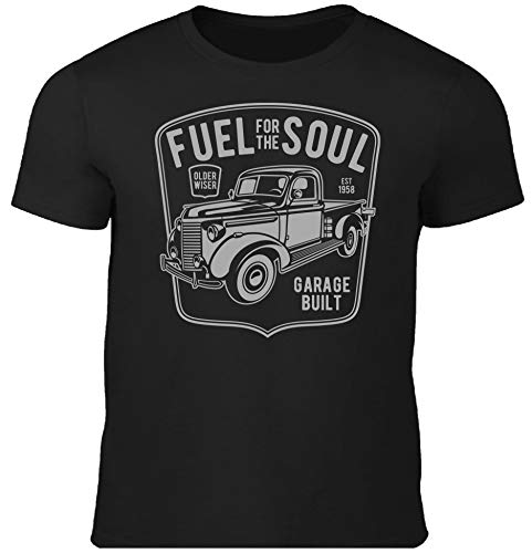Fuel for The Soul Herren T-Shirt Hotrod Oldschool V8 (XL, Grau) von Hellmotors