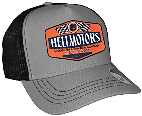 HELLMOTORS 69 Orange Canvas Trucker Mesh Cap Baseball V8 Kappe Unisex von HELLMOTORS