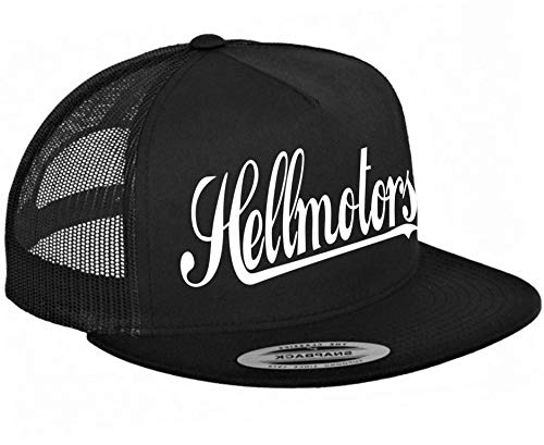 HELLMOTORS Flexfit Snapback Trucker Cap Oldschool Hotrod Kappe V8 Rockabilly von HELLMOTORS