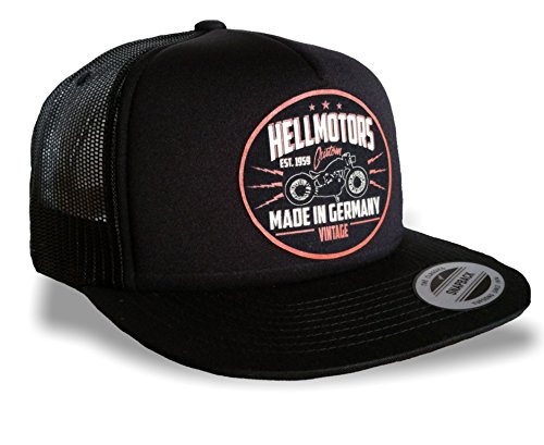 Germany Flexfit Snapback Trucker Cap Oldschool Kappe Chopper Mütze V8 Biker von HELLMOTORS