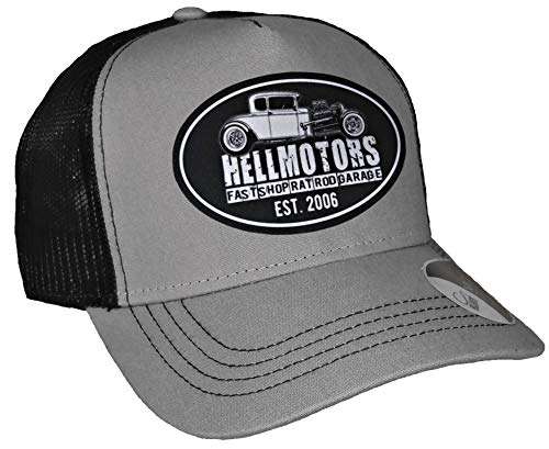 HELLMOTORS Hotrod Fast Shop Canvas Trucker Mesh Cap Baseball V8 Kappe Unisex von HELLMOTORS