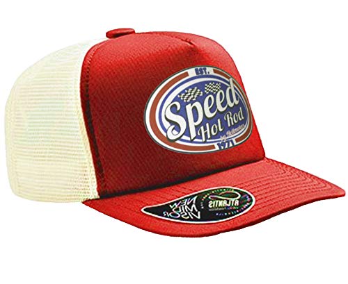 HELLMOTORS Speed Hotrod Trucker Cap Record Oldschool Mesh Baseball Kappe von HELLMOTORS