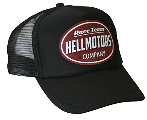 HELLMOTORS Race Team Trucker Cap Basecap Schwarz Oldschool Kappe V8 Hot Rod von HELLMOTORS